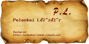 Peleskei Lázár névjegykártya